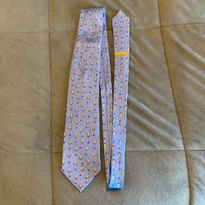 BULGARI Men’s Blue Neck Tie w/ Owls, New Conidtion